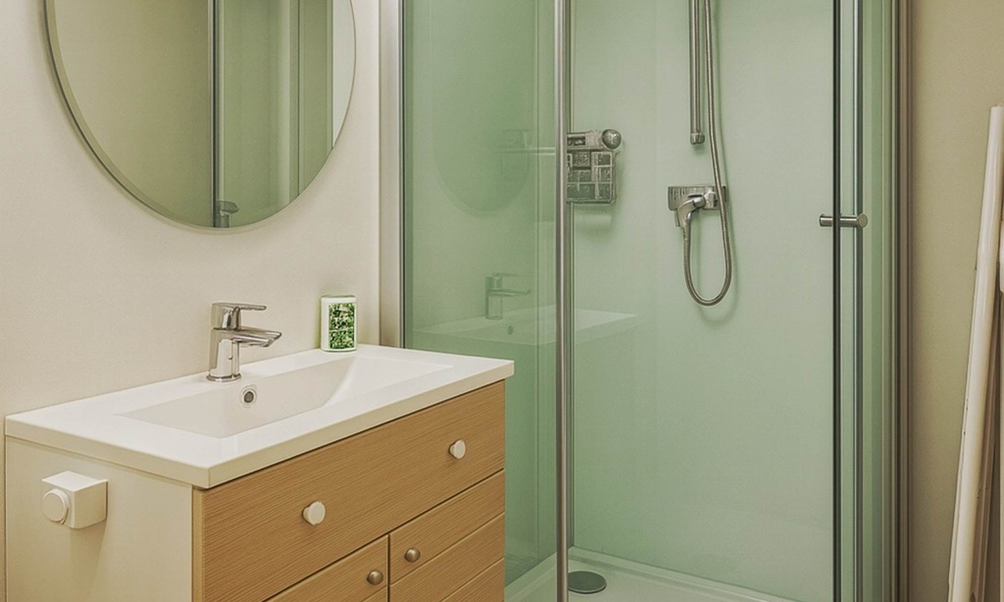 Salle de bain moderne SK-PADE – Douche à l’italienne et finitions soignées, idéale pour un séjour bien-être au Mont-Dore.-galerie