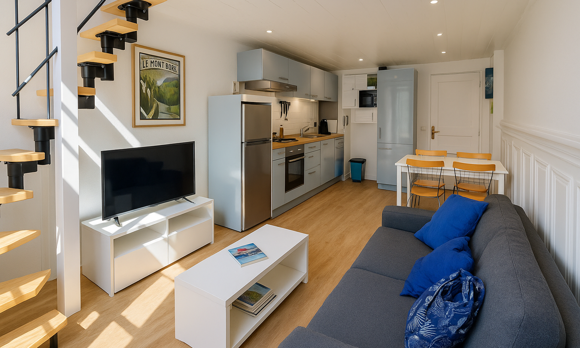 Salon lumineux SK-PADE – Appartement moderne et cosy au Mont-Dore, parfait pour week-end en couple ou vacances en famille.-galerie