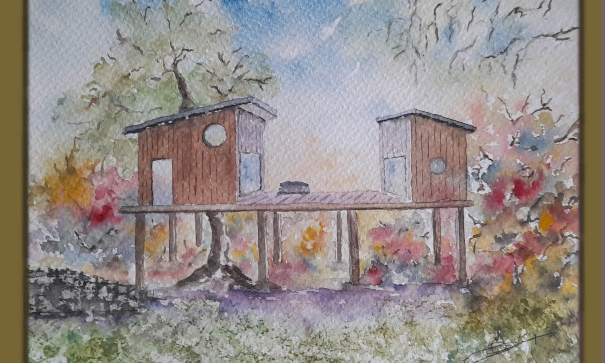 Aquarelle Ma Cabane des Rails