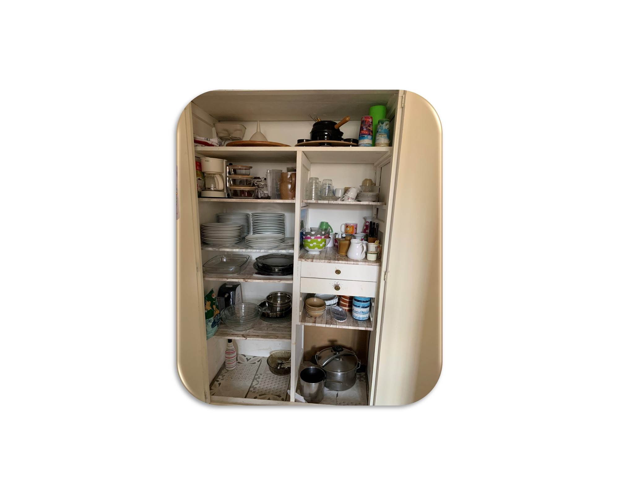 Cuisine Couloir fond blanc