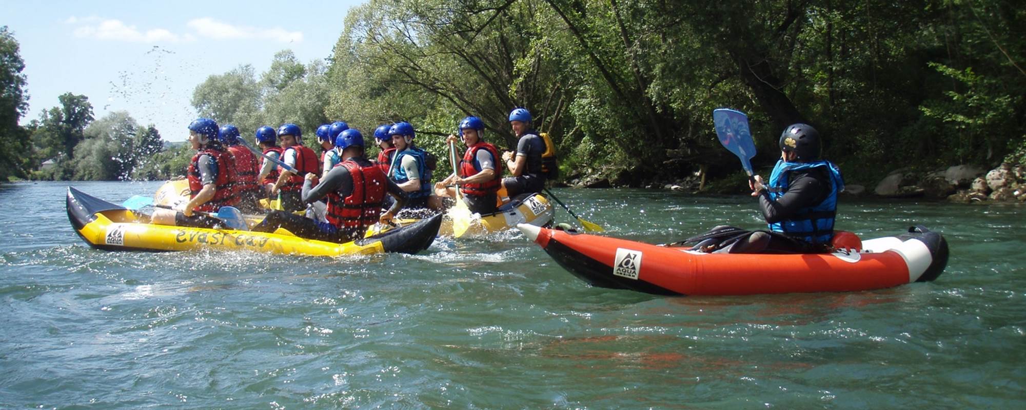 raft Hotdog airboat Evasi'eau