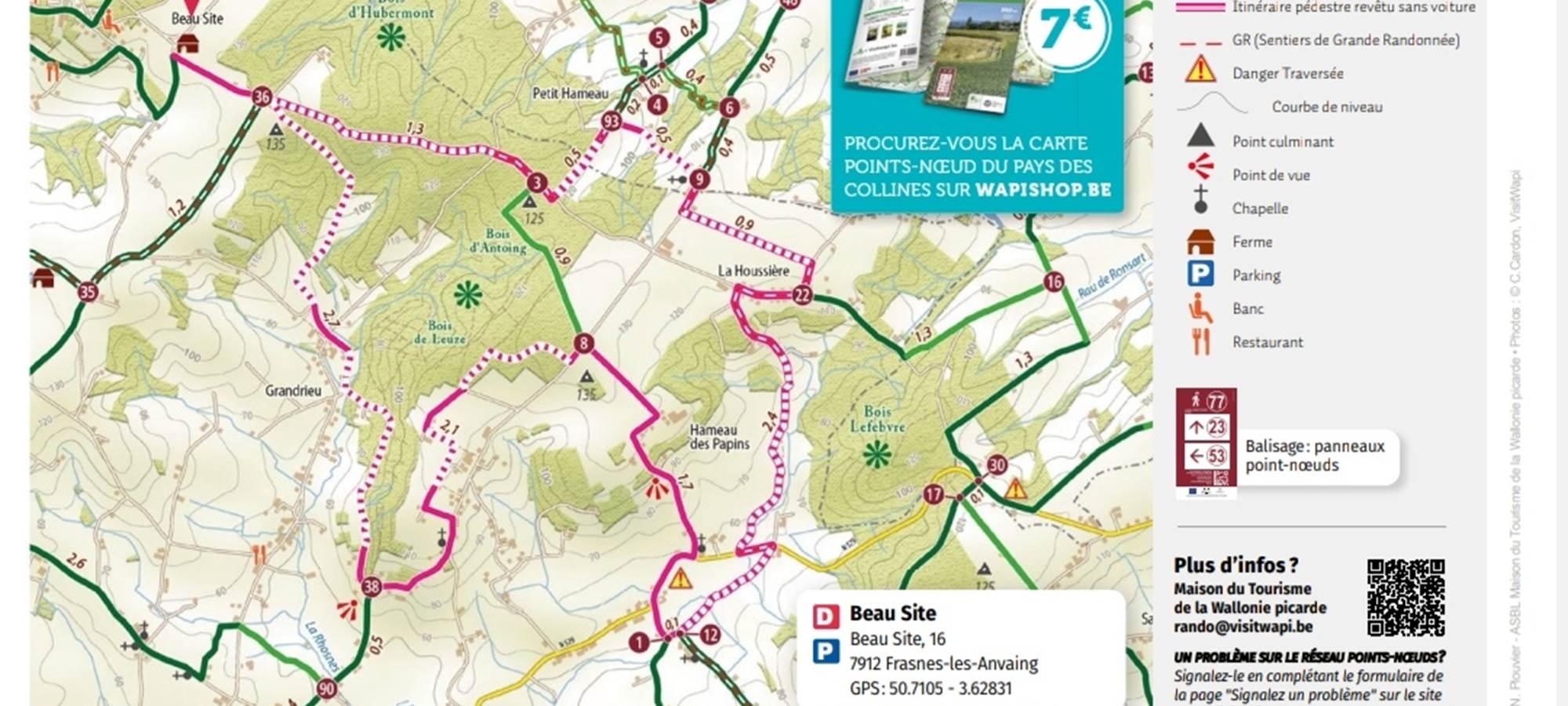 CARTE DE BALLADE COMMENCANT DEVANT LE GITE