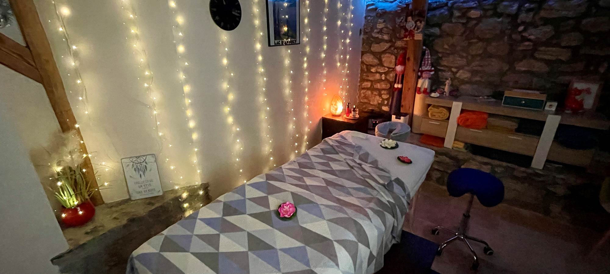 Notre salle de massage au confort douillet