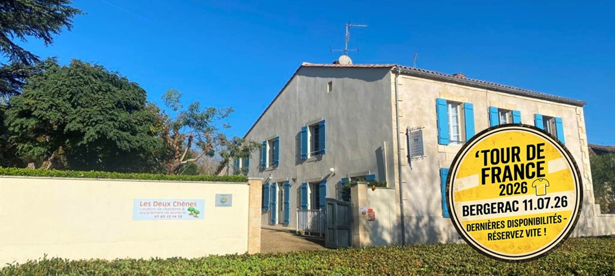 Tour de France 2026 Bergerac gîtes et chambre les Deux Chênes