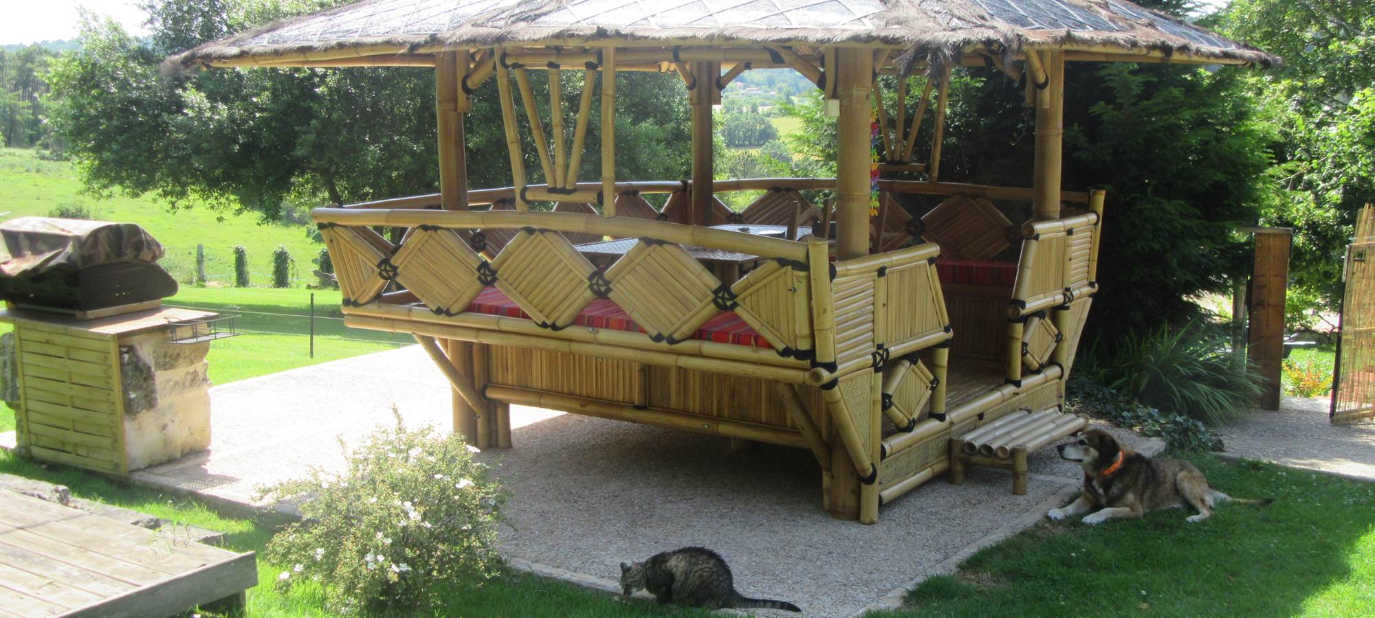 piscine + cuisine d'été + payotte + plancha