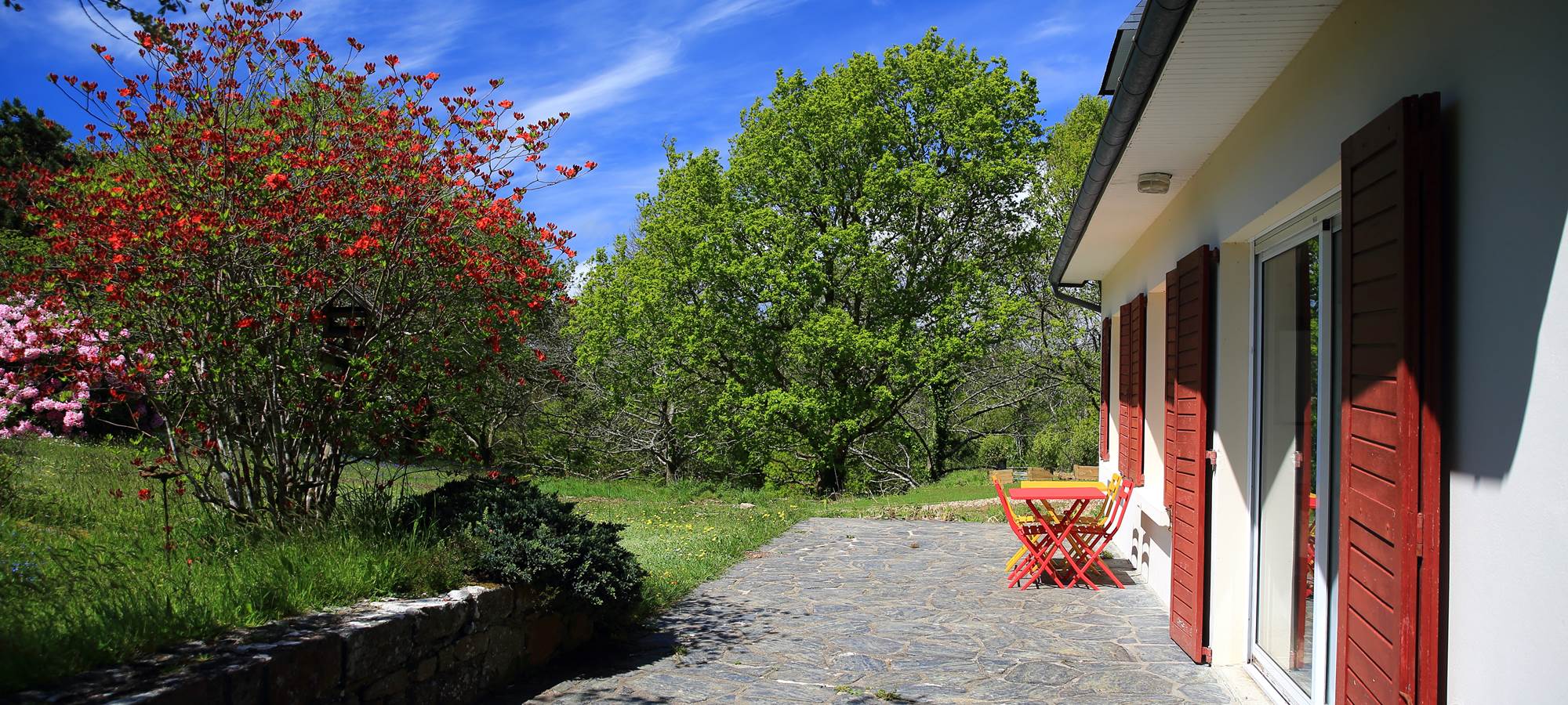 terrasse de notre maison  à  Ploulec'h