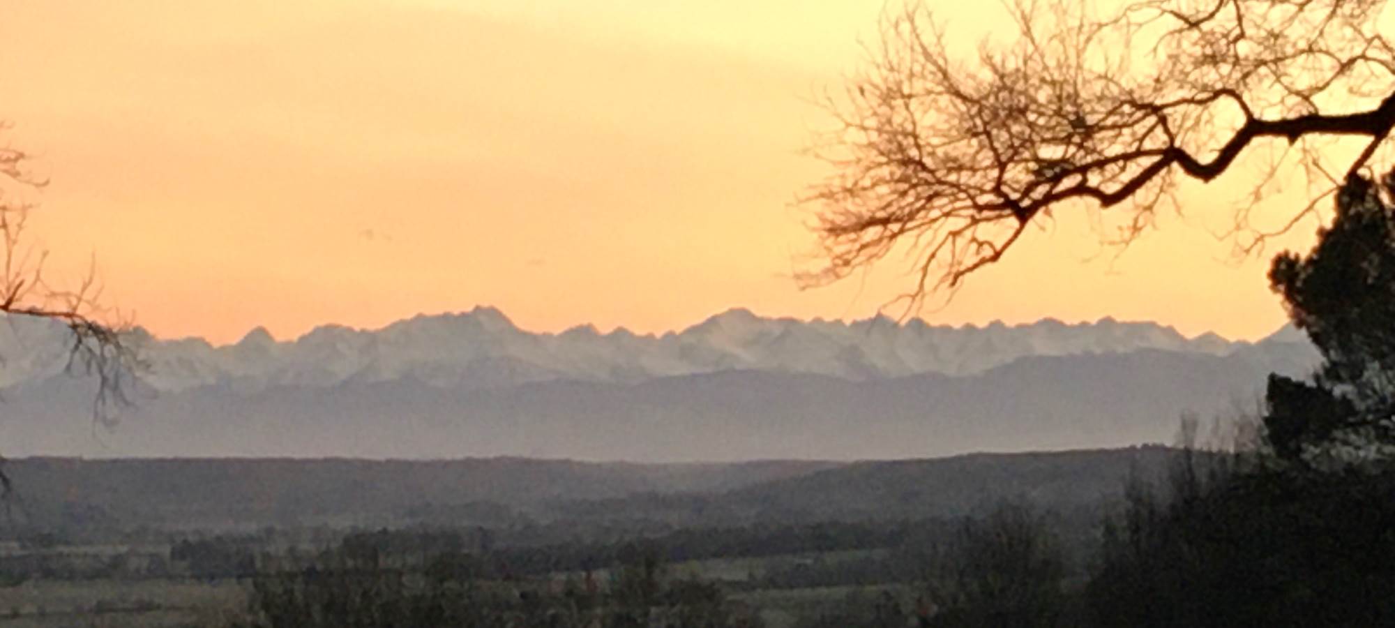 coucher de soleil sur les Pyrénées
