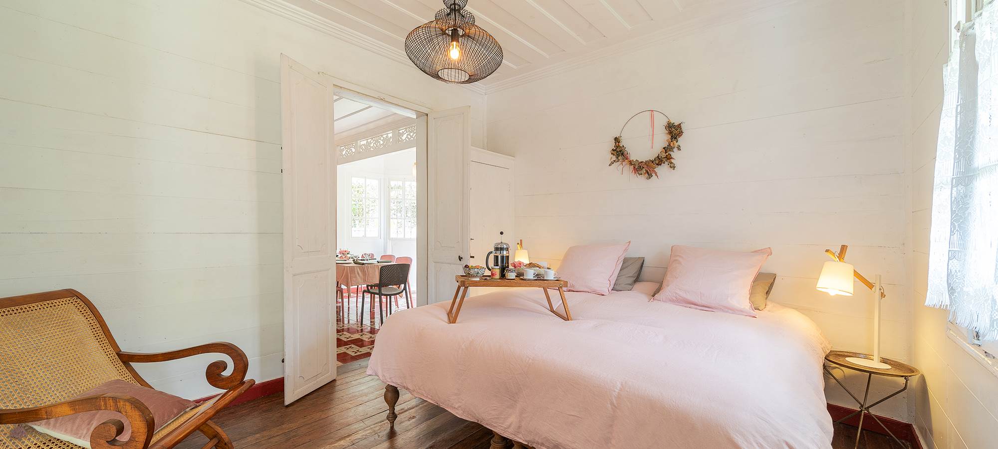 Chambre double rose