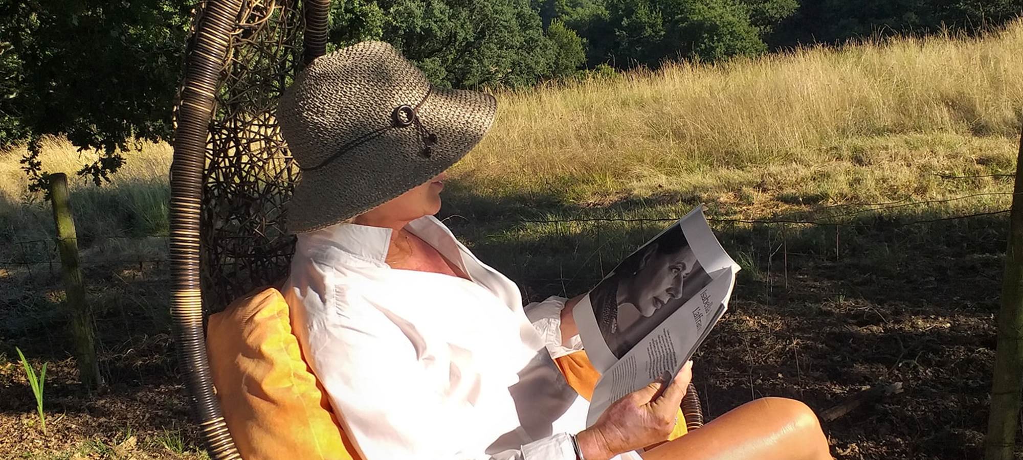 Un fabuleux coin de lecture sous le chêne face aux pyrénées