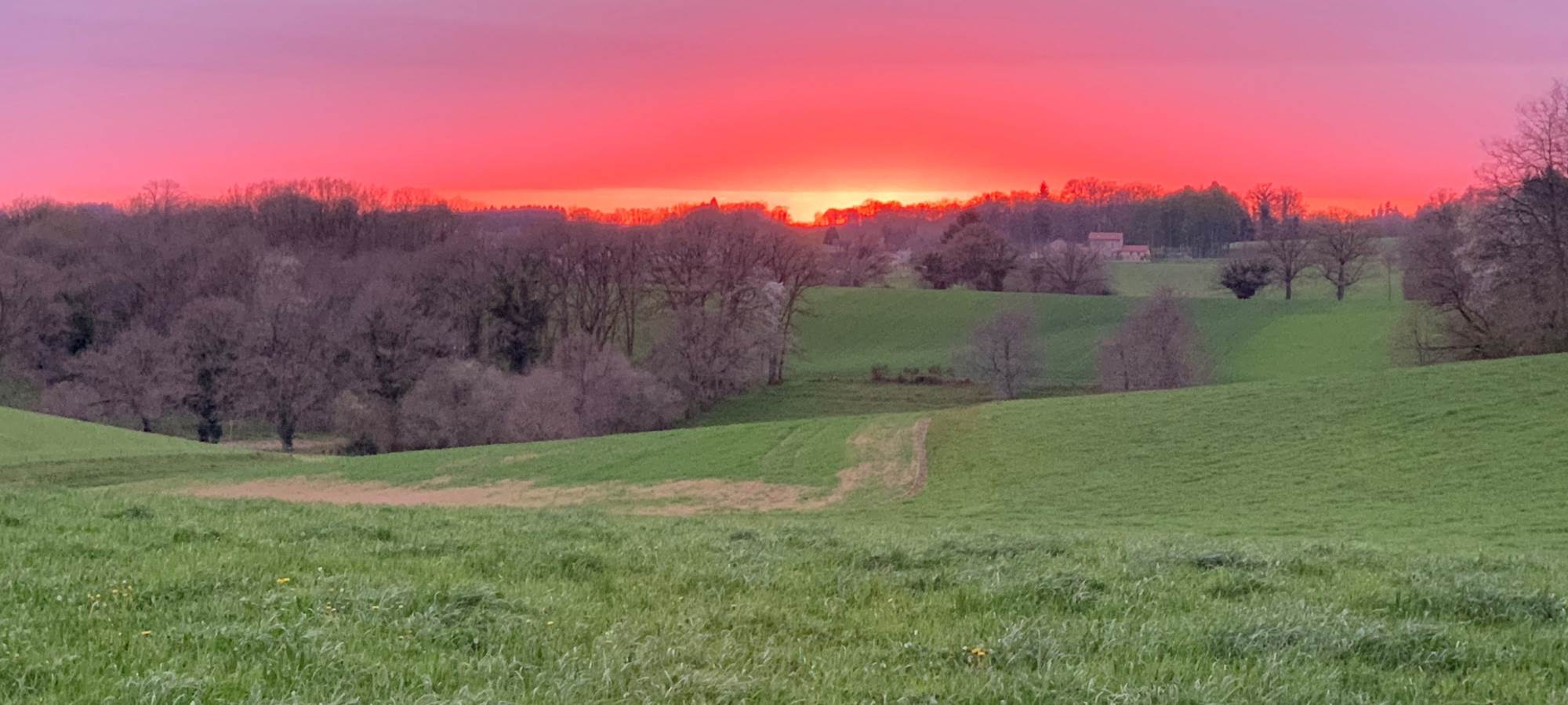 Les terres de la chouette, coucher de soleil