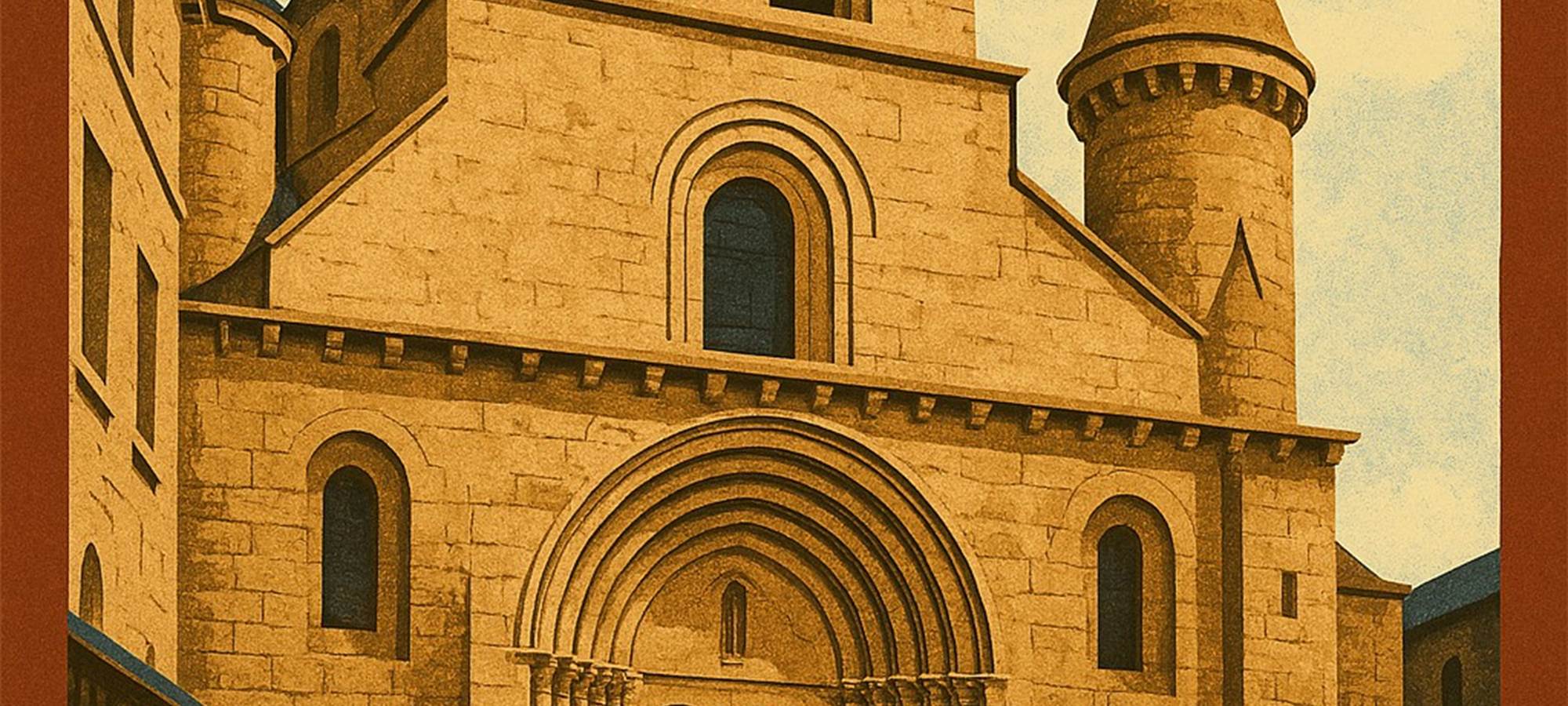 poster la collégiale saint junien pour le clos des hirondelles en limousin