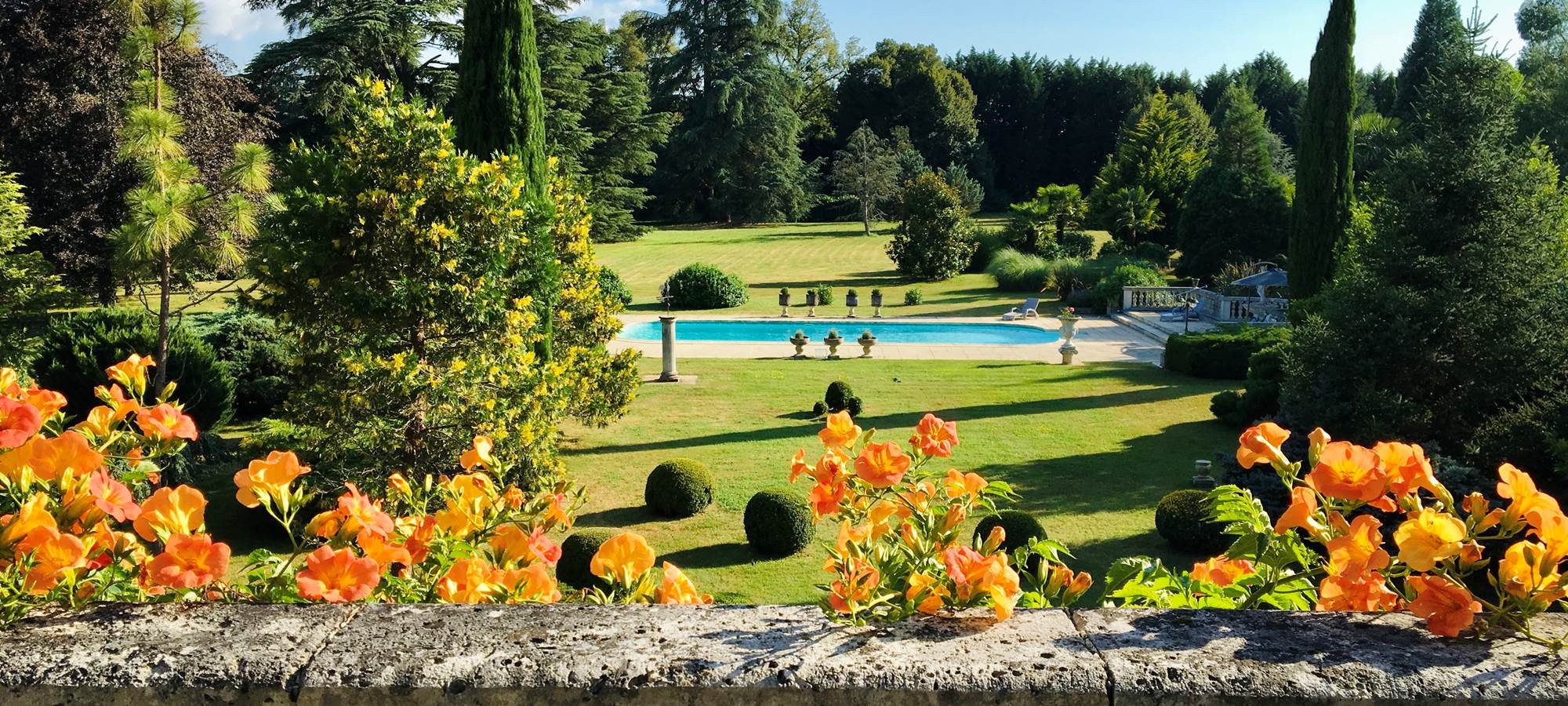 La parc de Lasteyrie - Vue de la terrasse