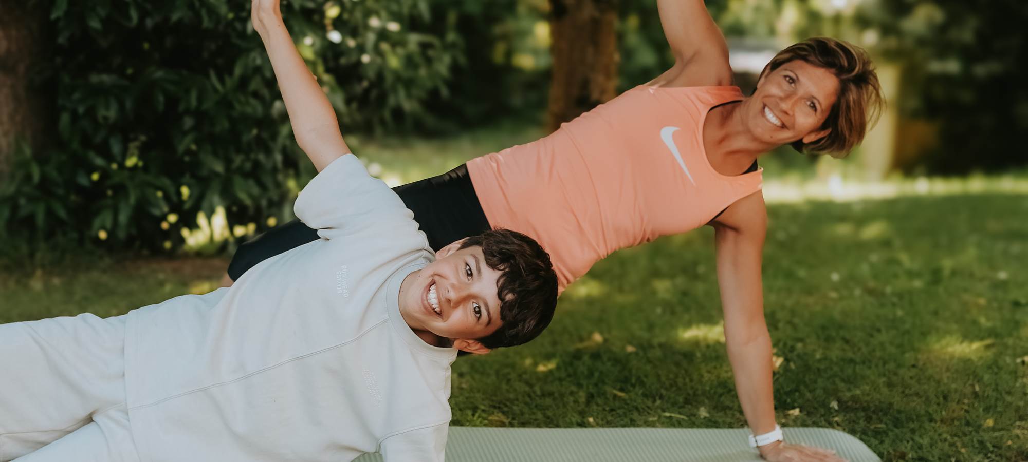 séance de sport en famille