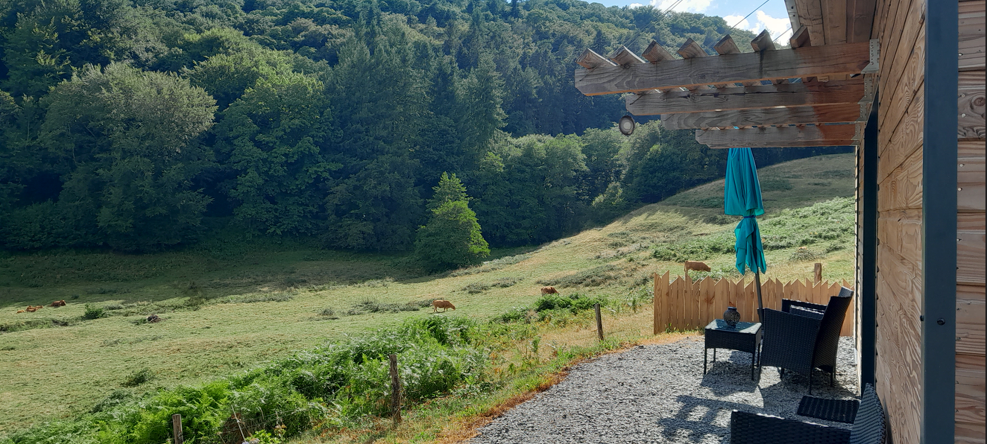 Vue depuis la terrasse du gîte le Ruisseau