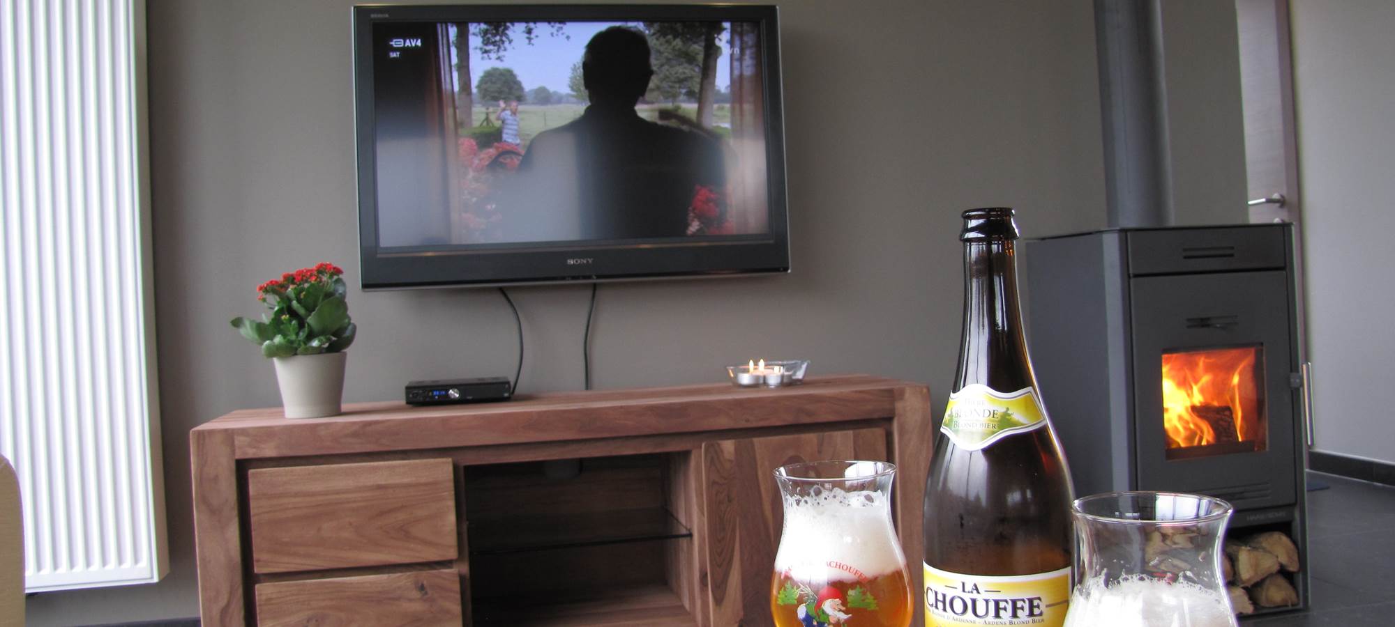 Poêle, cosy, bière chouffe