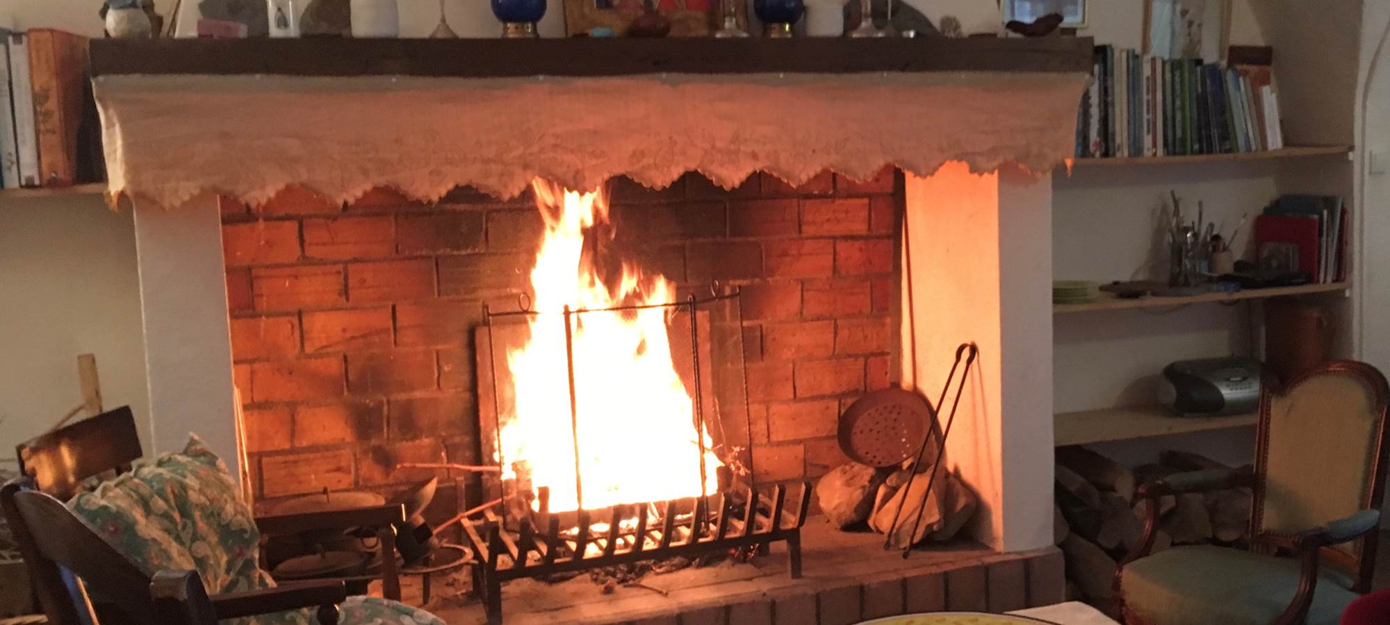 au coin du feu aux Asphodèles en Cévennes