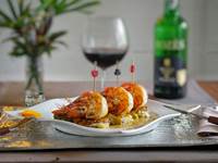 Gambas flambés au vieux rhum