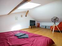 Mezzanine lit futon 2m*2m et coin télé avec canapé convertible