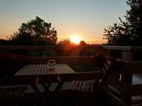 vue du balcon coucher du soleil