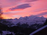 vue aiguilles du midi depuis le chalet clémence