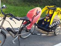 Location de vélos électriques avec remorque ou siège enfant