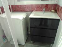Salle de bains avec lave linge