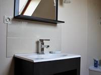 Salle de bains, chambre rose, ferme de la Gautraie, Saint James