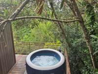 Jacuzzi vue terrasse autour des arbre