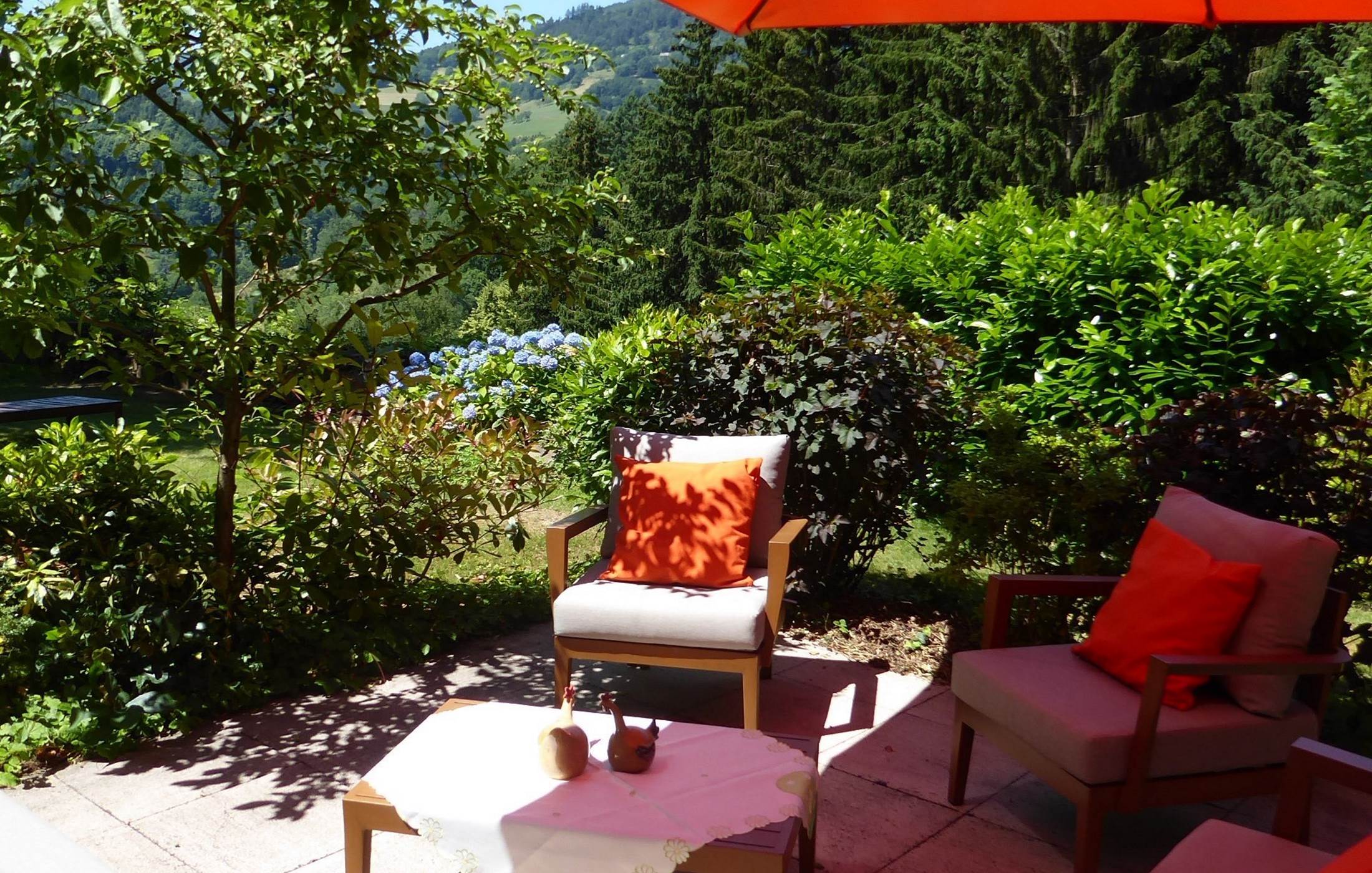 salon extérieur gite le Châtaignier