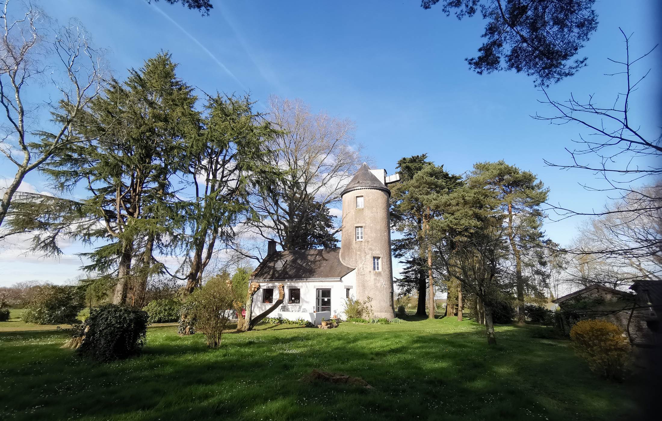 Jardin en hiver, moulin de La Retardière, Orvault, Loire Atlantique