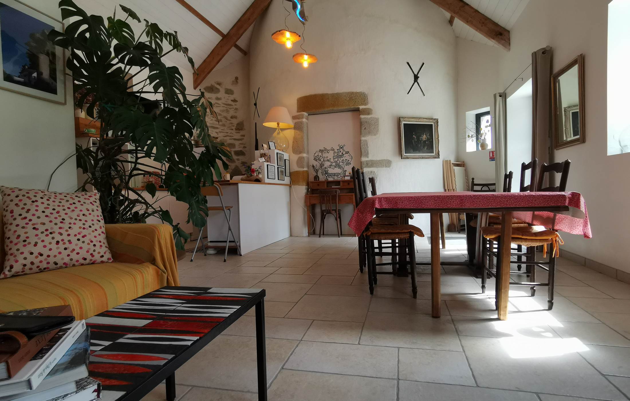 Pièce de vie, moulin de La Retardière, Orvault, Nantes métropole, Loire Atlantique, Pays de La loire