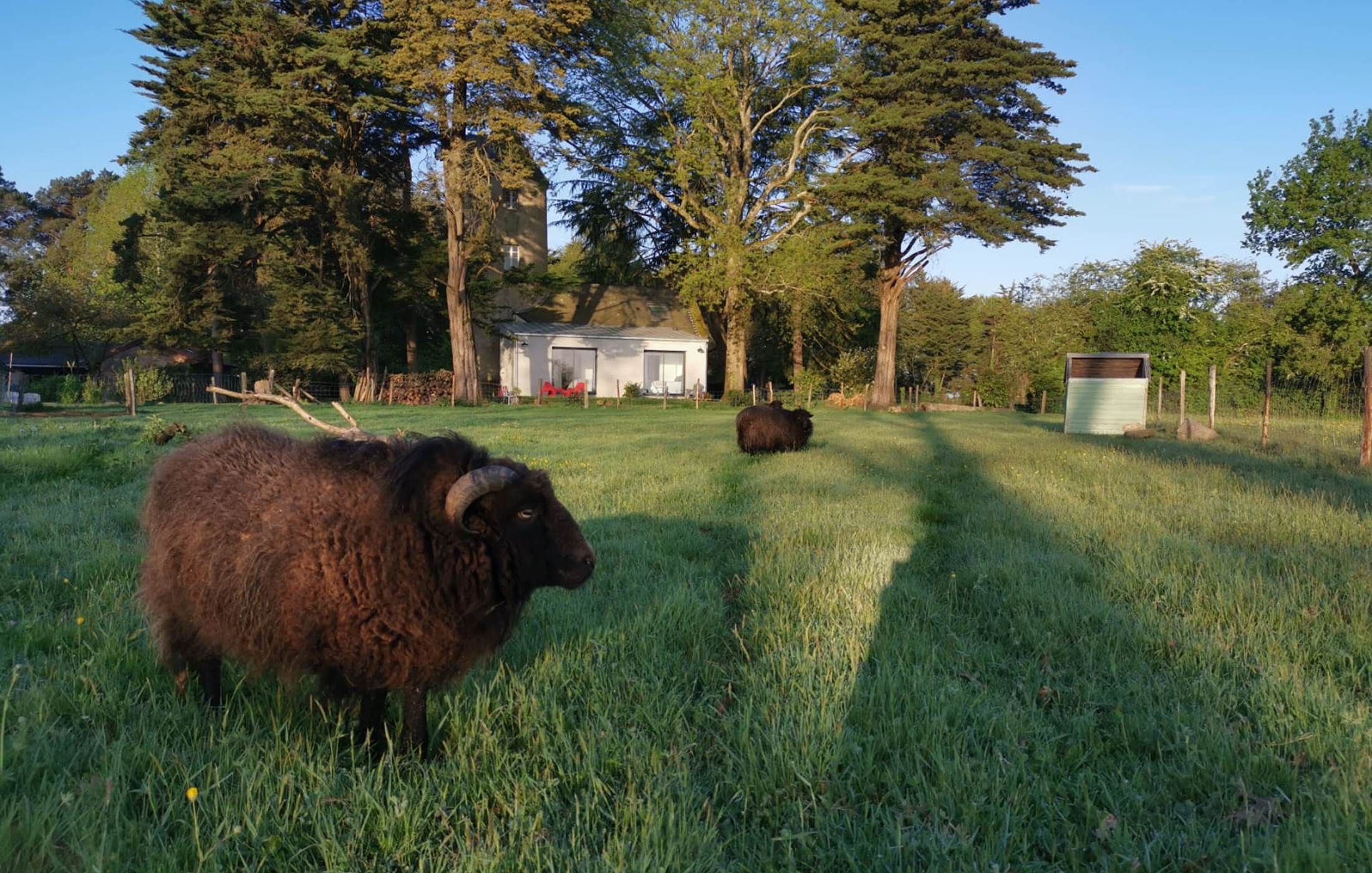 Vue lointaine des chambres d'hôtes du Moulin de la Retardière