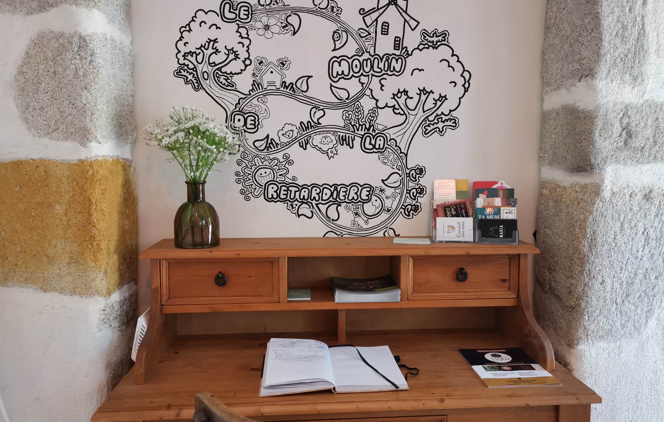 Le livre d'or mis à disposition, moulin de La Retardière