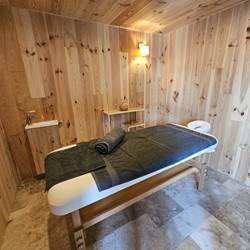 La cabine de massage, privatisée à la chambre CocOon