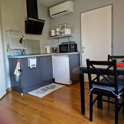 Cuisine équipée de l'appartement T3 ou T2