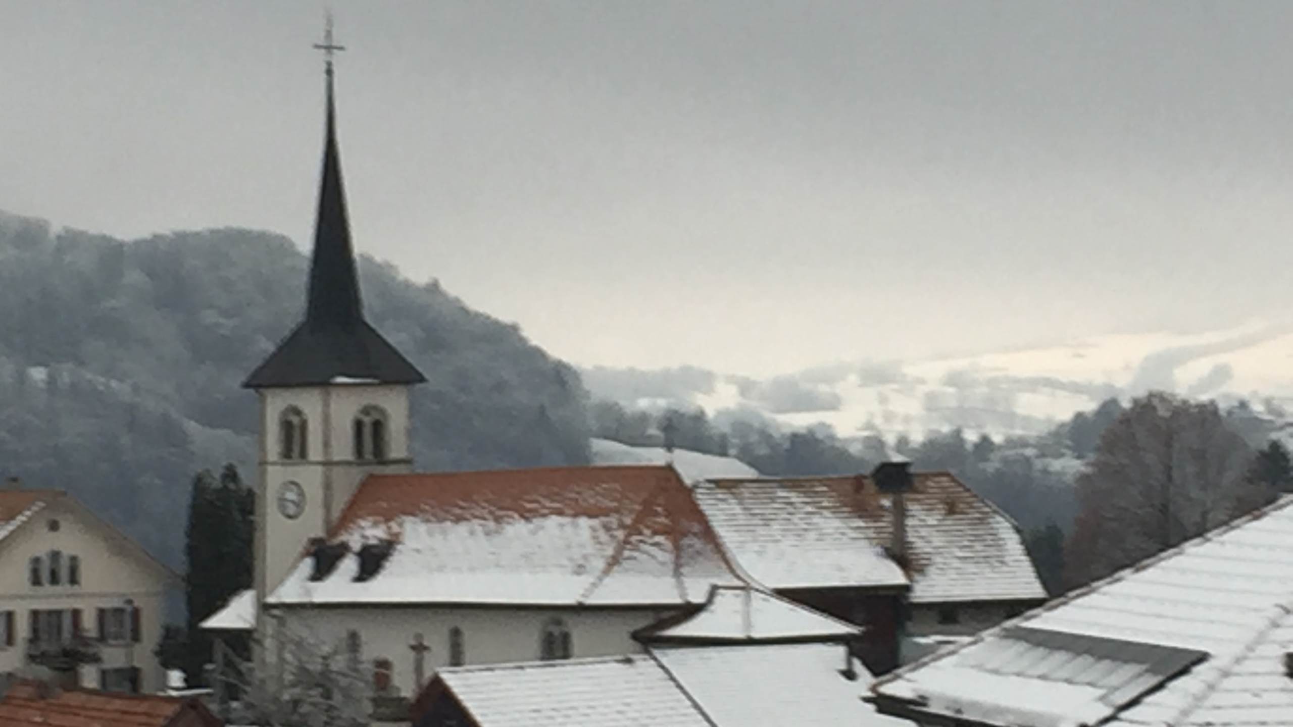 Eglise sous la neige