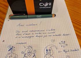 Ballotin Cyril Chocolat, cadeau pour l'instituteur ou l'institutrice.