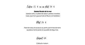 Menu fête des mères 2026 La Forge Castellane