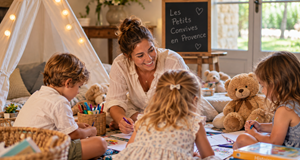 "Des moments de jeux de partage pour les enfants, pendant que les parents profitent pleinement de leur séjour au Mas des Perrines"