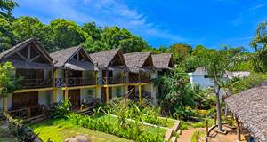 Vue du Rofia Lodge à Nosy Be