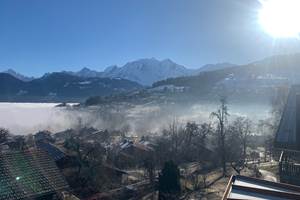 Vue fenetre cuisine 2 Chaine du Mont Blanc