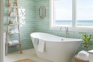 Salle de bain chambre turquoise