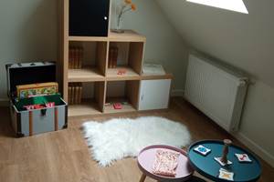 Le coin jeux et détente à l'étage