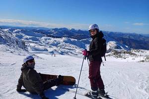 À ski sur le boulevard des Pyrénées à la Pierre Saint Martin