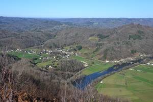 Monceaux sur Dordogne :  vue départ deltaplanes