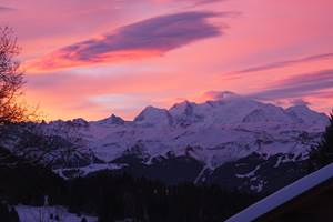 vue aiguilles du midi depuis le chalet clémence