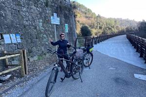 Départ de la voie verte  "Via Ardèche " depuis Largentière