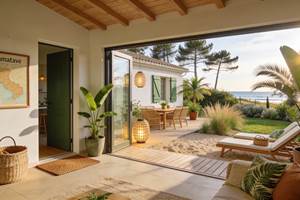 Entrée principale face au lagon