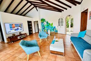 Le salon avec la mega-grande télé