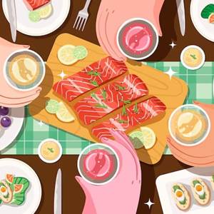 Illustration Dîner pèlerin